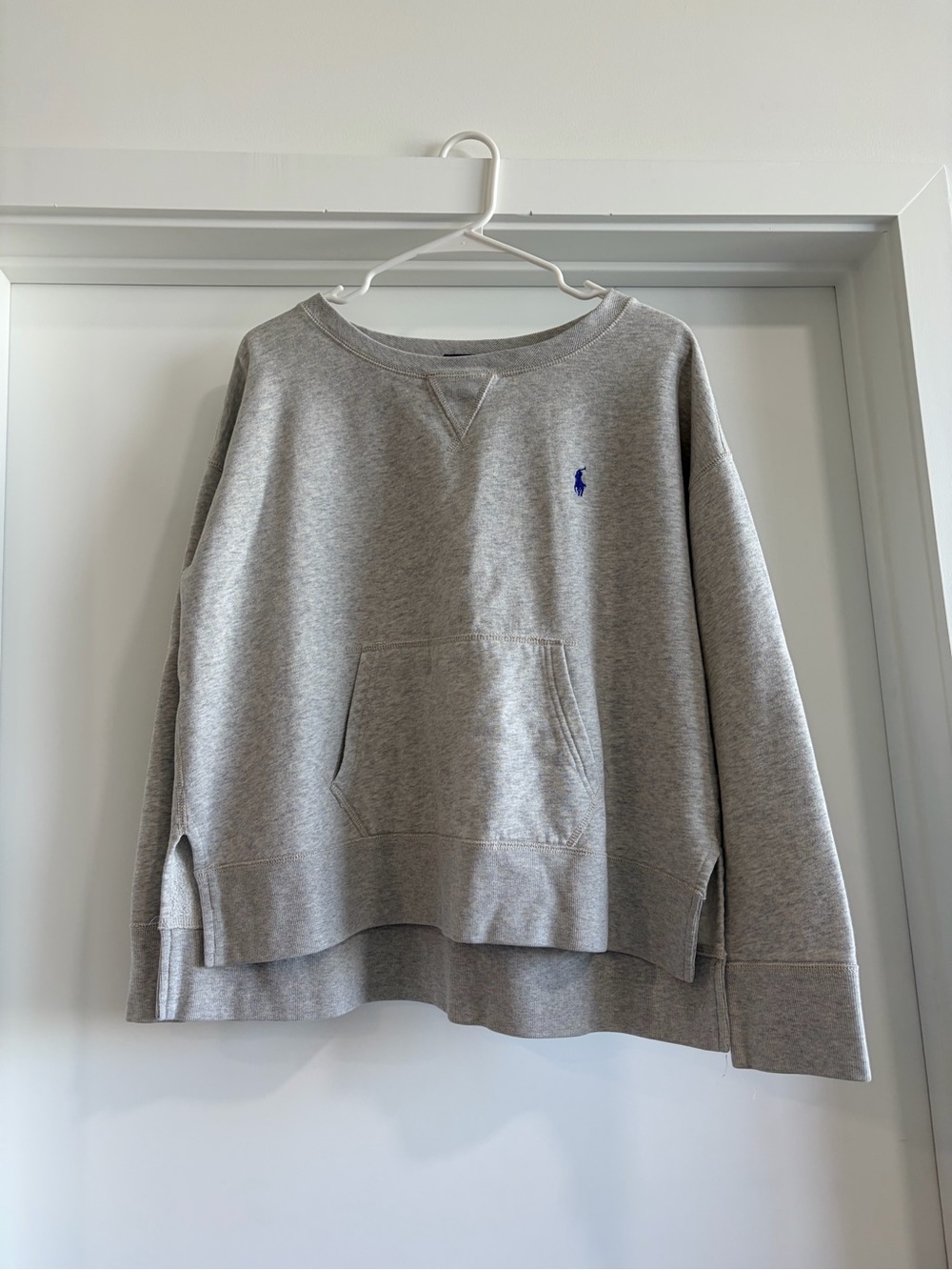 Polo by Ralph Lauren Gray Crewneck Sweatshirt with Blue Polo Emblem
